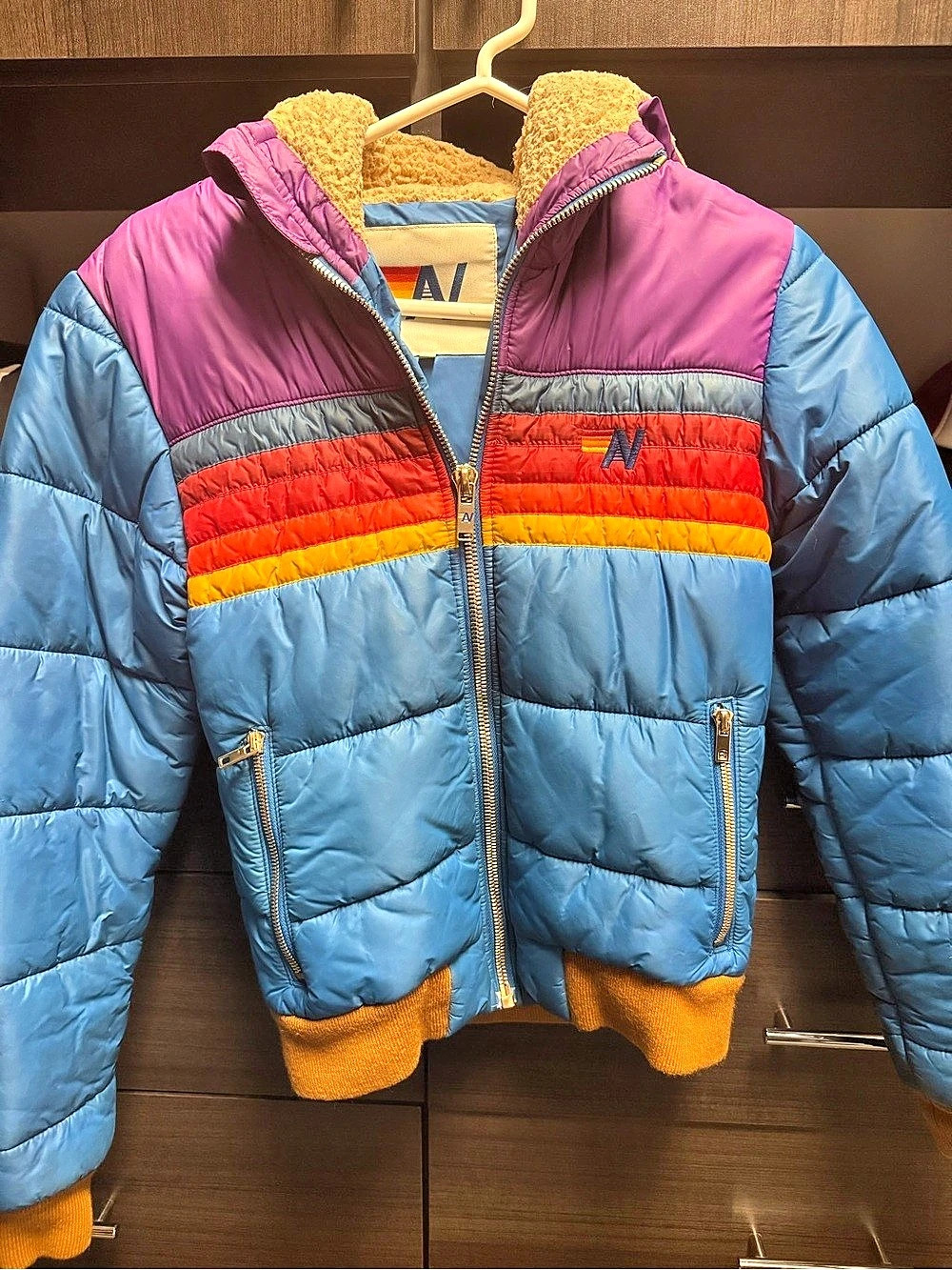 Aviator Nation Kids Color Block Puffer Jacket